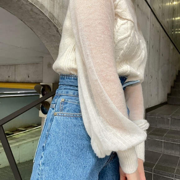 ❌SOLD❌ LAGUNAMOON Sheer Cable Knit Pullover Sweater - Picture 7 of 8